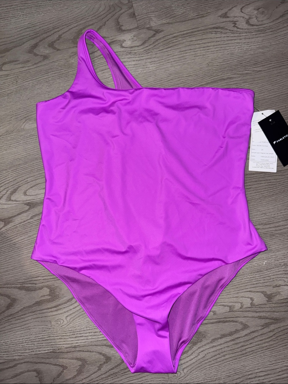 One-Shoulder Magenta Swimsuit